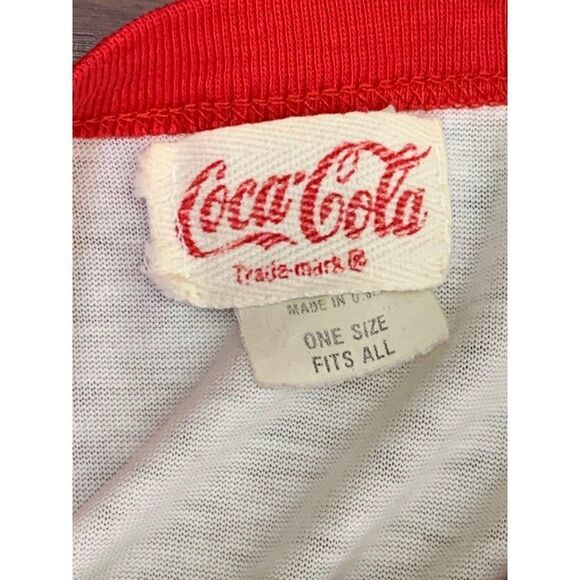 Vintage 80's Coca Cola T-Shirt One Size Stripe - Picture 6 of 8